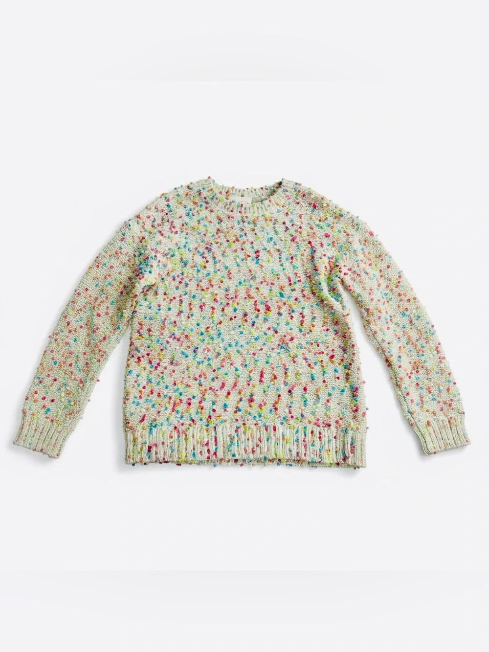 The Children’s Place Ivory Sweater with Multicolor Bobbles - Girls 10-12, New